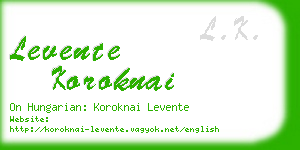 levente koroknai business card